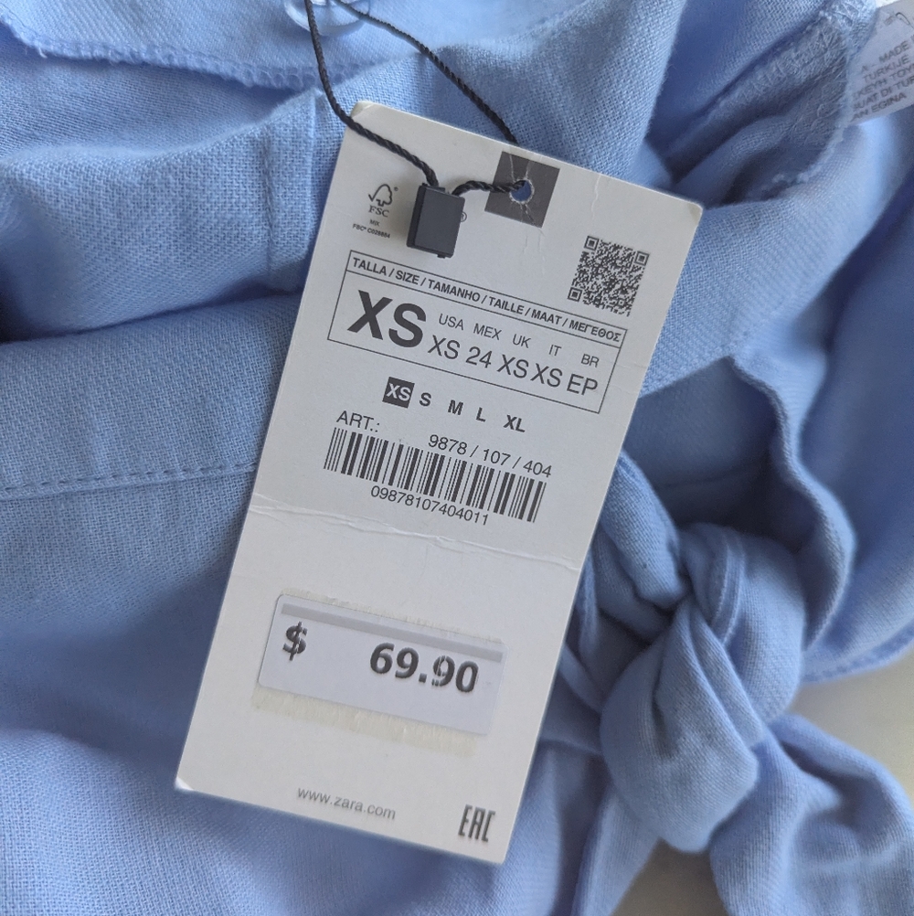 Zara Light Blue Ruffle-Strap Jumpsuit - Picture 5 of 11